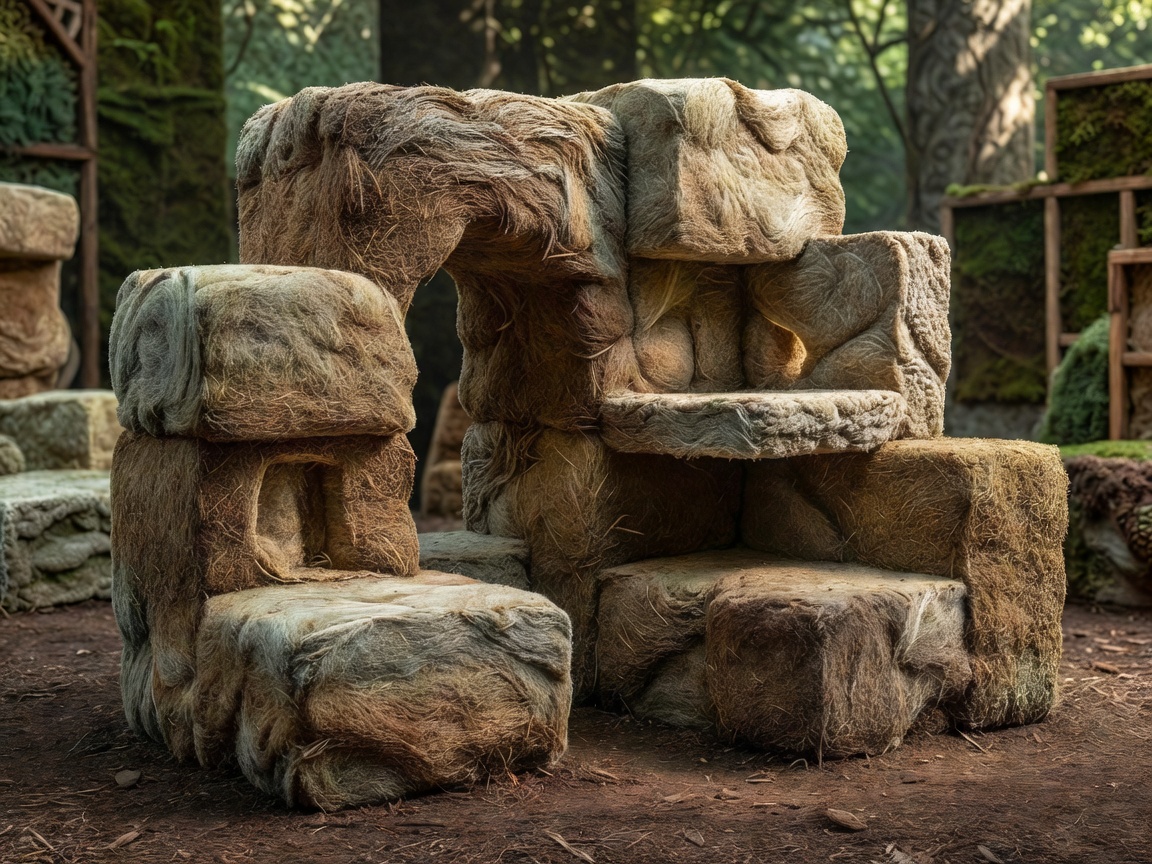 Ecological set design using mycelium-grown insulation blocks inside major studio set build
