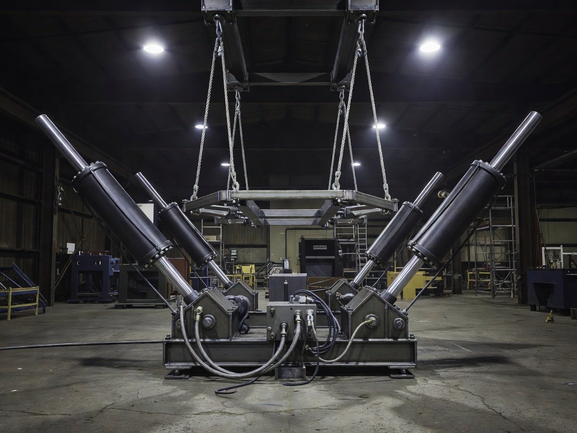 Custom hydraulic motion rig with safety suspension ropes