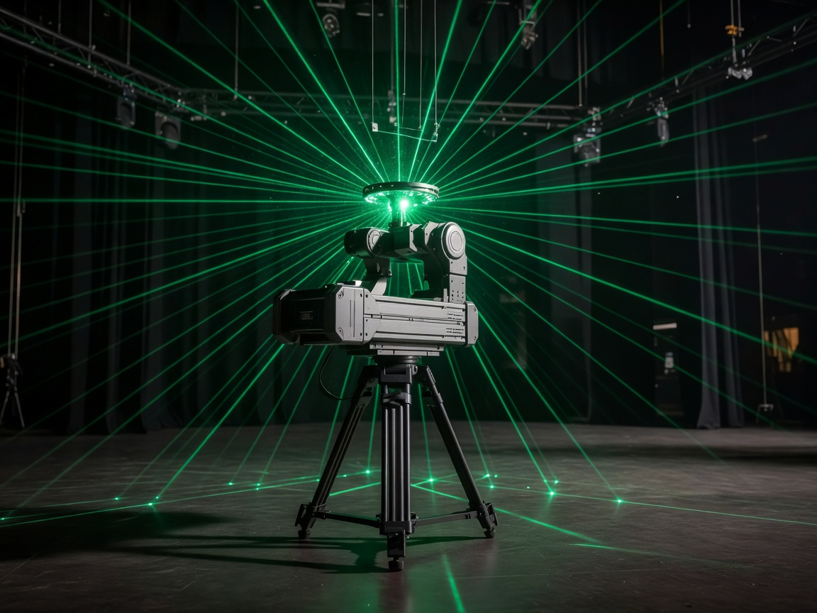 High precision laser scanner for spatial stage measurement and 3D modeling