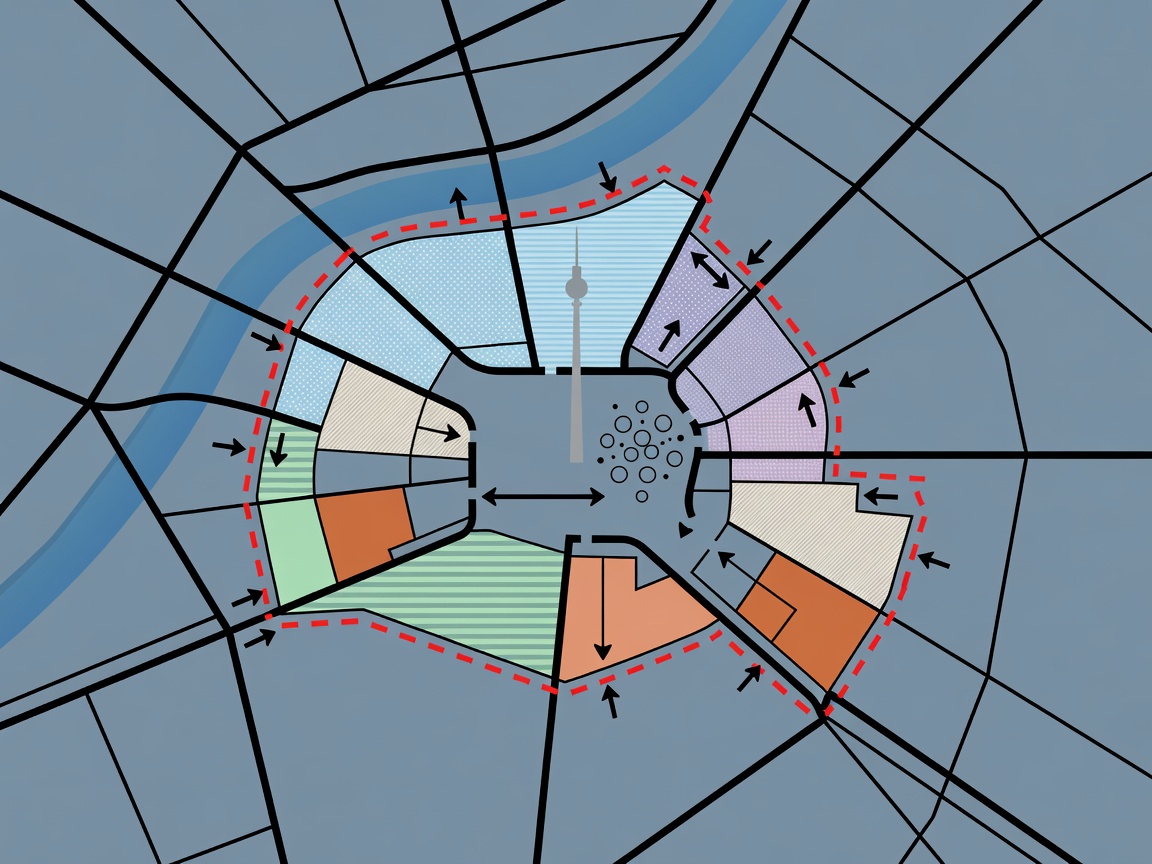 Geographic map graphic of Scenely Depts Berlin office coordinate layout