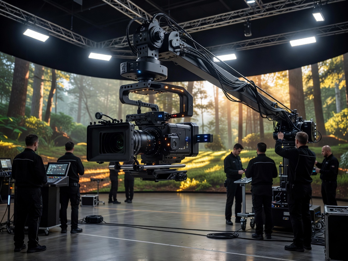 Virtual Production Smart tracking cameras on set rig for spatial mapping